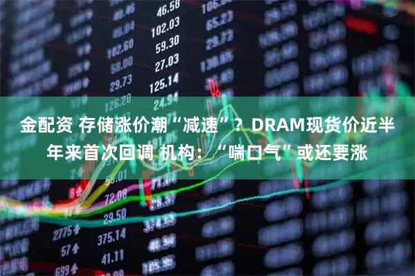 金配资 存储涨价潮“减速”？DRAM现货价近半年来首次回调 机构：“喘口气”或还要涨